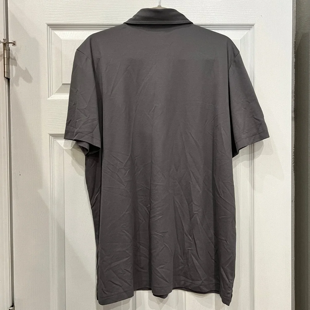 TravisMathew Polo Shirt Cotton Polyester Grey Striped Athletic Modern XL